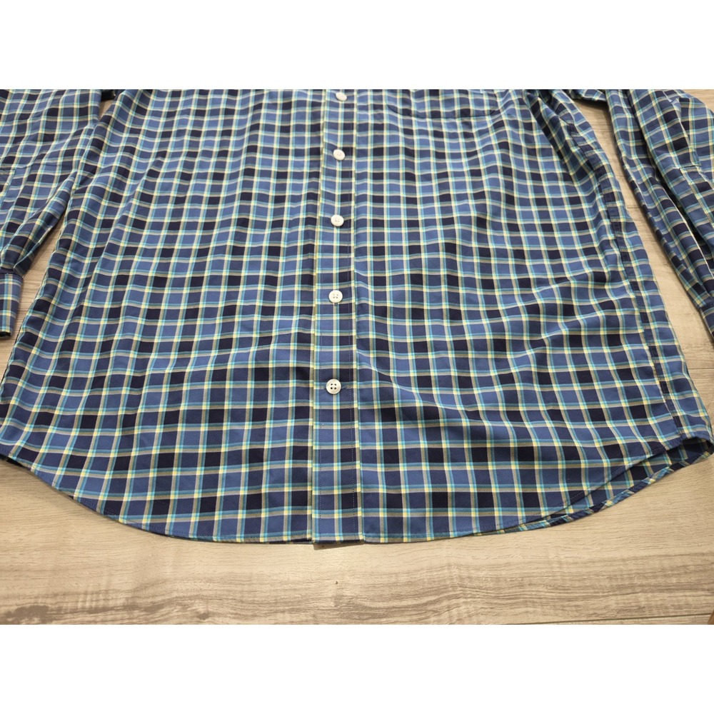 Duluth Trading Co Mens Large Blue Button Shirt Check - Picture 2 of 8